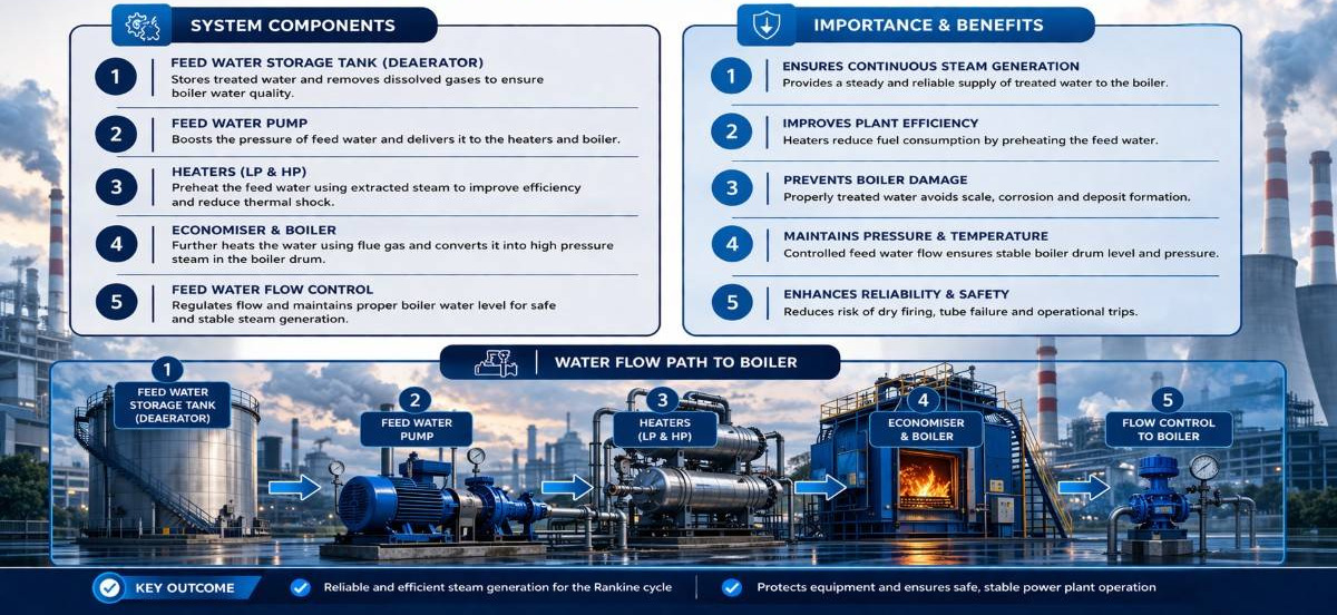 boiler feed water components and flow