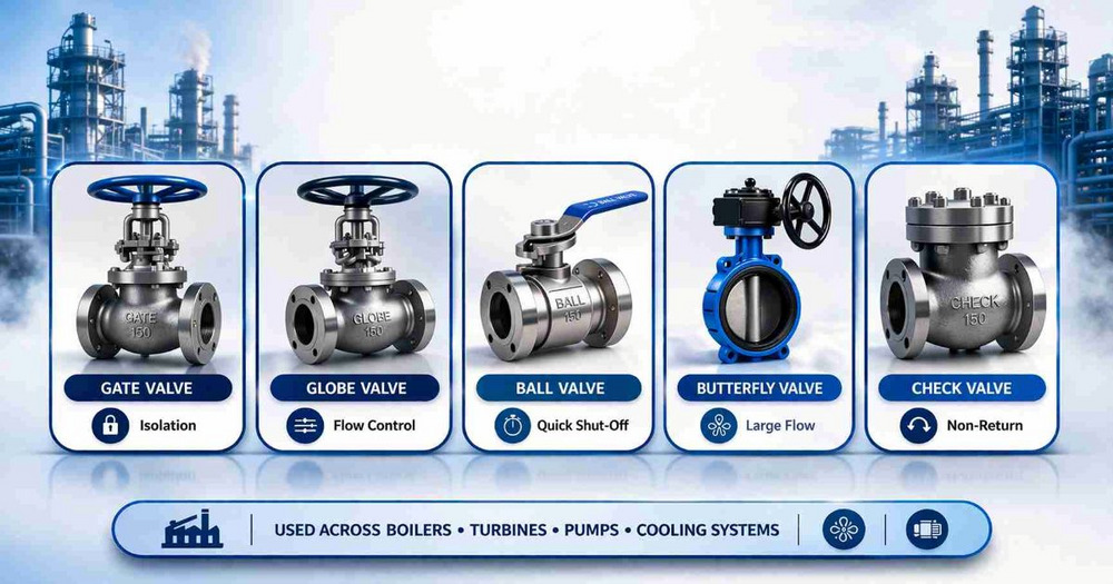 different types of valves used in thermal power plants